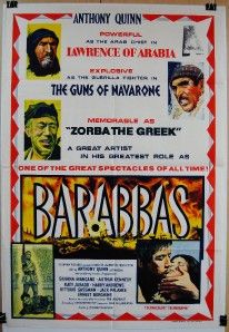 1961 Barabbas Orig Australian Movie Poster Anthony Quinn Silvana 