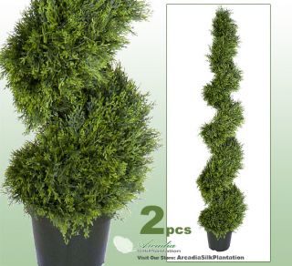 You are bidding on TWO 6 Pond Cypress Artificial Spiral Outdoor Tree