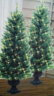   Lit Cambridge Pine Artificial Christmas Trees Topiary 4 New