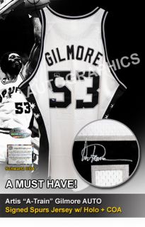 Artis Gilmore HOF AUTO Signed Spurs Jersey (Schwartz COA + Holo)
