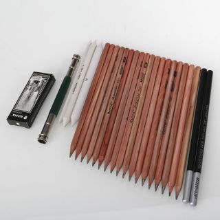   Pencils + Pencil Bag + Eraser + Knife + Pencil Extender Drawing Set