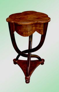 Elegant Art Deco French Thonet Style Walnut Side Table
