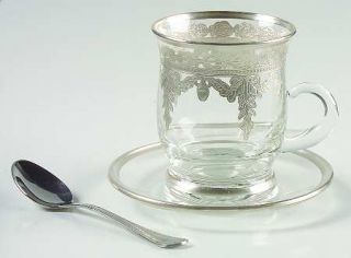 manufacturer arte italica pattern vetro silver piece cup and saucer 