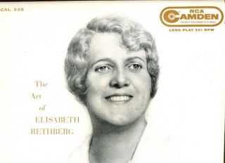 RCA Camden CAL 335 Elisabeth RETHBERG soprano arias 1950s LP