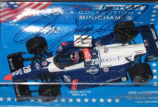 Arie Luyendyk Autographed 28 Indy Car 1994 Lola T Chevy Very RARE 