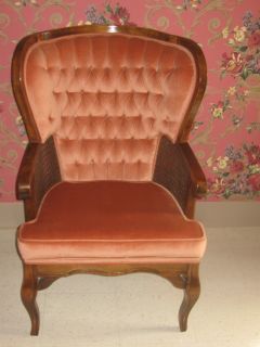   French Tufted Balloon Wing Back Chair from estate full of Ethan Allen