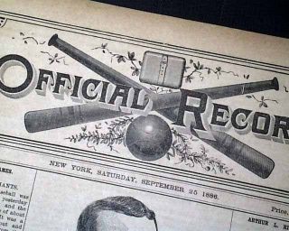   Century American Baseball 1886 Newspaper Arthur L Richardson