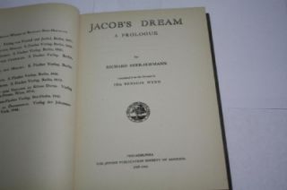 Jacobs Dream Richard Beer Hofmann Banned by Nazis 1946