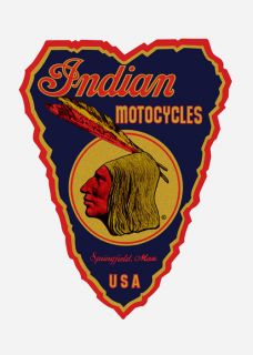 Indian Motorcycle 2x3 Vintage Vinyl Sticker Decal BLR