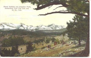 1916 MT Audubon Arapahoe Peaks Co Postcard
