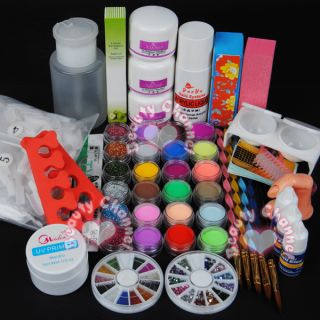 Full 18 Acrylic Powder Liquid Kits Nail Art Tip Kit 103