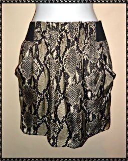 Zara Python Snake Print Silk Mini Skirt S