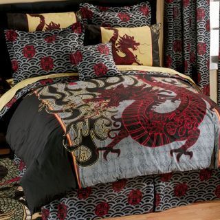    Boy Girl ORIENTAL ASIAN DRAGON Full Comforter Sheet Bed in a Bag Set