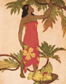 John Kelly Breadfruit Matson Liner Menu Art Hawaiian Hawaii Hawaiiana 