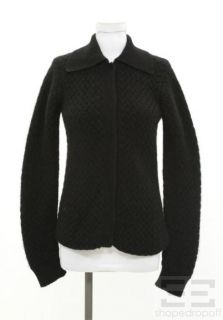 armani collezioni black cashmere snap front cardigan size 8
