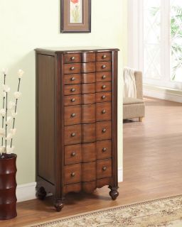 Traditional Old World Mahogany Jewelry Armoire