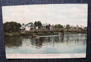Emory Street Bridge Wesley Lake Asbury Park NJ Postcard