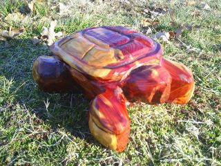 Chainsaw Carved Cedar Tortiose or Turtle Rustic Cabin Art