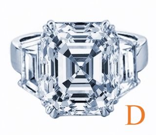 50 Asscher Cut Trapezoid 3THREE Stone Engagement Anniversary Diamond 