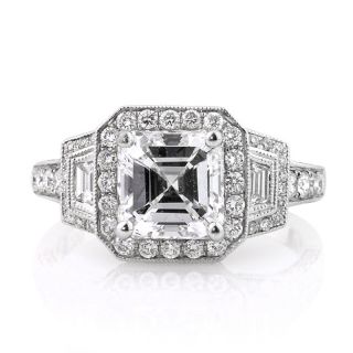 18ct Asscher Cut Diamond Engagement Ring and Anniversary Ring