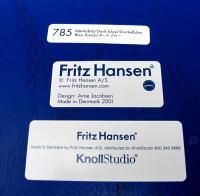Arne Jacobsen Fritz Hansen Knoll Series Seven Chair Blue Danish Modern 