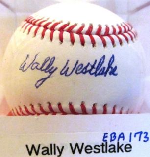 WALLY WESTLAKE SIGNED MLB BASEBALL COMES WITH COA