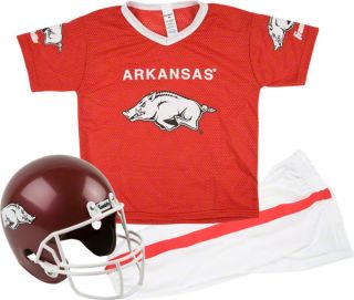Arkansas Razorbacks Kids Youth Football Helmet and Uniform Set