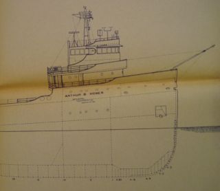 1959 Lake Freighter Arthur B Homer Hull 303 Outboard Profile Blueprint 
