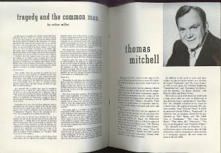 Arthur Millers Death of A Salesman Souvenir Program Thomas Mitchell 