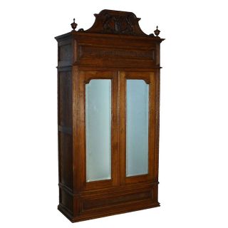   Collection French Antique Carved Oak Hunting Lodge Wardrobe Armoire z