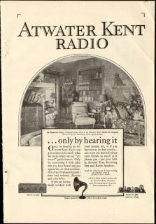 1925 Print Ad ATWATER KENT RADIO Only by Hearing Model 10 or 20