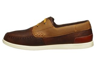 Lacoste Mens Boat Shoes Arverne 4 SRM Brown Tan Leather Suede Sz 8 5 M 