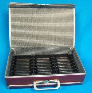vintage 24 audio cassette tape box storage case