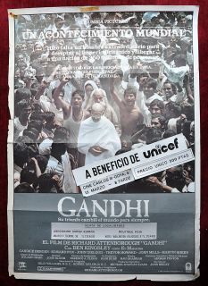 ORIGINAL Poster Movie GANDHI Attenborough Kingsley Bergen Fox Spain 