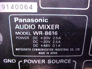 panasonic ramsa audio mixer wr 8616
