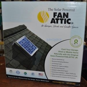 New Solar Powered Attic Fan Jr Garage Shed Mobile Home