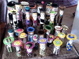 Lot of 29 Hand Painted, Susan Paley Vases/Candleholders/Salt & Pepper 