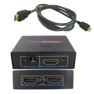 HDMI 1TO2 Audio Video AV Splitter w Cable for PS3 Xbox