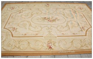 Free SHIP 68x10 Wool Aubusson Rug Pastel Antique Tones Cottage French 
