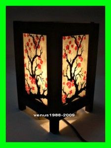 Asian Oriental Home Spa Garden Decor Bedside Table Lamp Cherry Blossom 