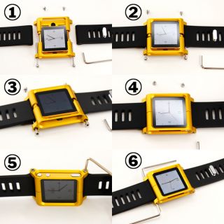 New Cool Aluminum Bracelet Watch Band Wrist Band for iPod Nano 6 Cover 