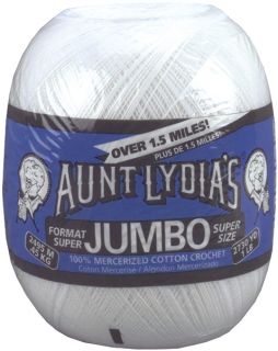 Aunt Lydias Jumbo Super Size Crochet Cotton White 2730 Yards 1 5 