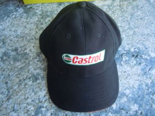 CASTROL MOTOR OIL HAT CAP BLACK EMBROIDERED RED TRIM BRAND NEW FROM 