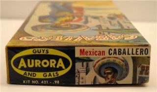 Aurora Mexican Caballero Model Kit No. 421 98 Unbuilt Rare Kit
