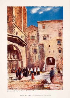 1905 Print Arthur Trevor Haddon Art Historic Girona Cathedral 