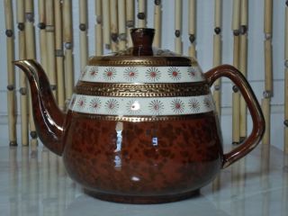 Classic Vintage English Arthur Wood Teapot Gold Trim Has A Chip Boohoo 