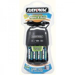 Rayovac Rechargeable Home and Auto Batteries and Battery Charger