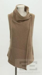 inhabit tan cashmere asymmetric vest size medium