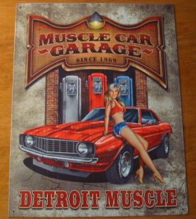 Muscle Car Garage Detroit Automobile Repair Tool Parts Shop Hot Rod 