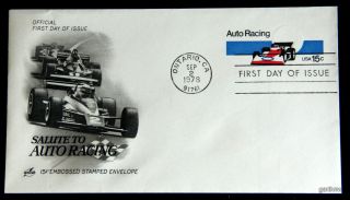Salute to Auto Racing 1978 Indy Style First Day Cover Ontario 